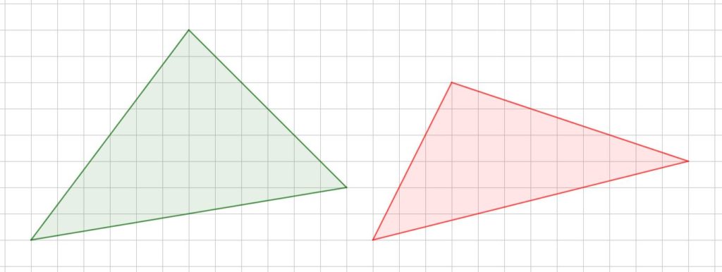 Triangoli disegnati su carta a quadretti